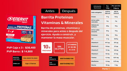 Barra de proteina - Vitaminas y minerales