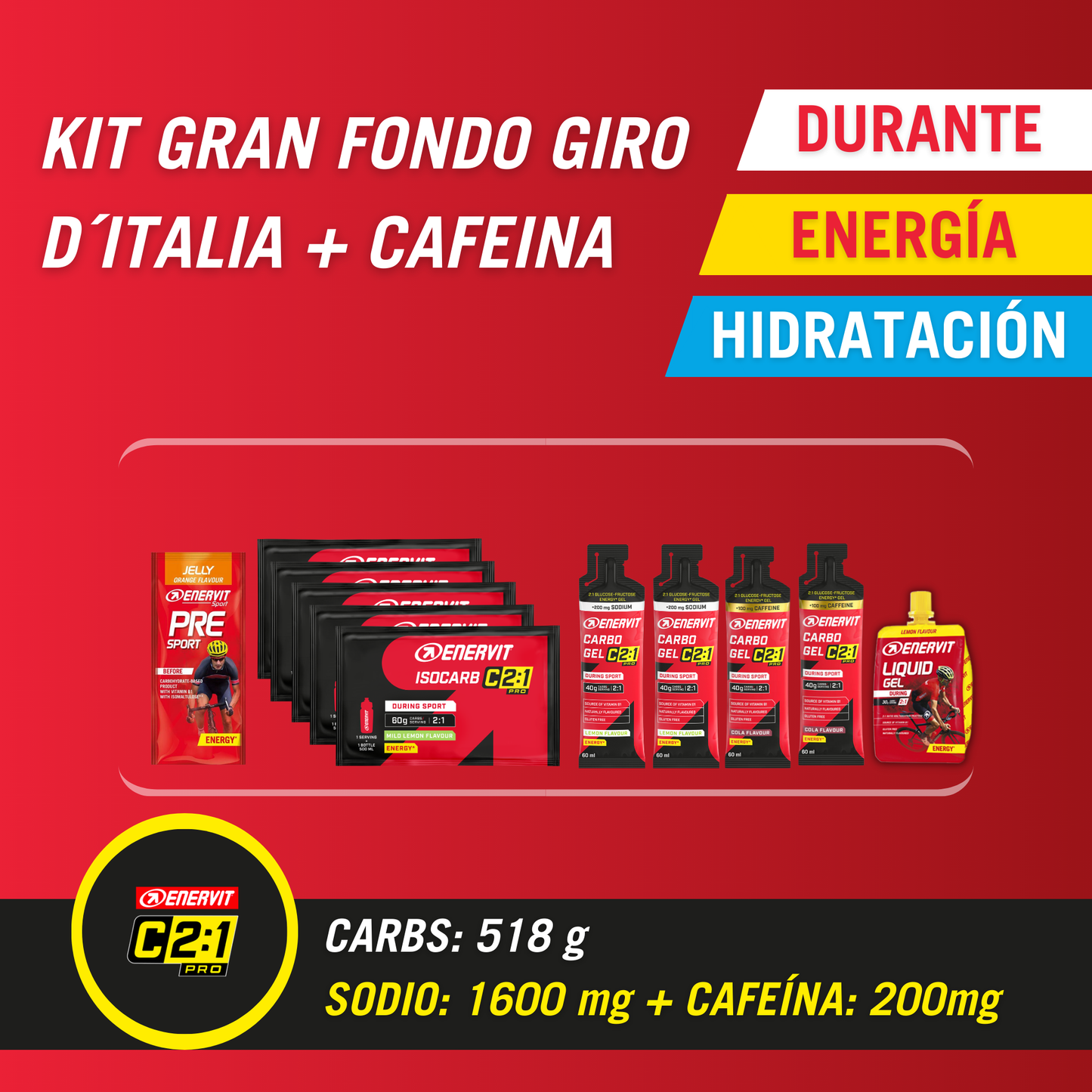 KIT GRAN FONDO GIRO D´ITALIA + CAFEÍNA